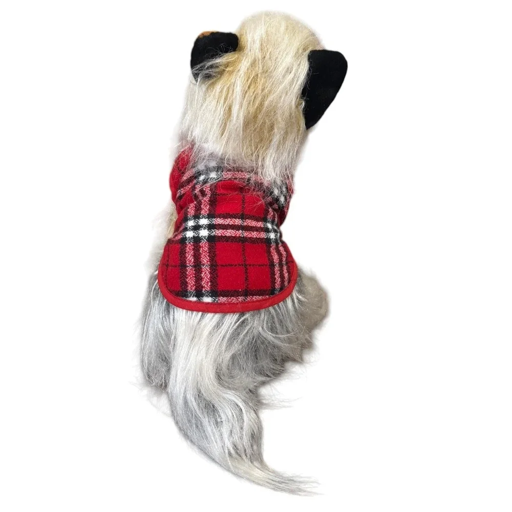 Russ Plush Yorkie Dog Realistic‎ Stuffed Animal Long Hair Terrier Puppy Red Coat